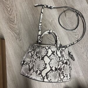 MICHAEL Michael Kors Black and White Snakeskin Crossbody Bag
